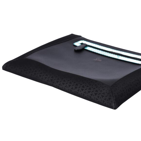 Christian Louboutin Peter Pouch Clutch Bag Black Yellow Fiber Leather - Picture 3 of 5